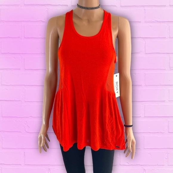 💥 NWT ROXY Sleeveless Top | Orange | Women’s Small/Petite - Picture 1 of 5